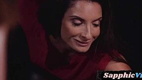 steamy lesbian action with intense pussy licking by the pool.