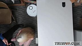 police caught this petite blonde teen attempting theft in uniform