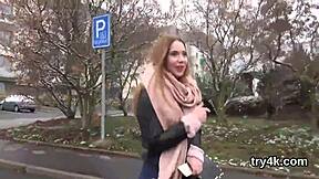 Does the lovable girl suck dick in pov before getting her narrow slit pounded?