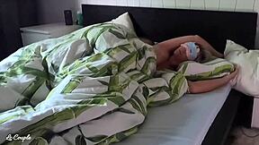 amateur couple morning SEX where husband WAKES wife with FINGERS and DICK loud MOANING