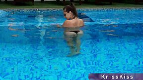 girl deep suckin big cock in pool orgasm
