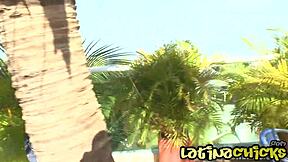 juliana shows big latina ass to pool boy