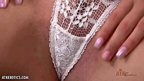 Classy jade baker performs a solo masturbation session