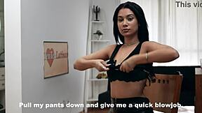 Baddass Tight Tall Teen 18+ Latina Blowjob On Big White Cock