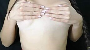 Young girl, play with those natural tits now!