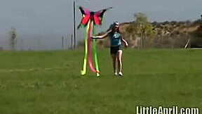 Damn, Teen Rubs Clit Outdoors Sucking Popsicle Hard!