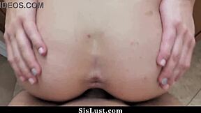 Stepbro slides dick into stepsis's tight pussy after scaring her in taboo cowgirl.