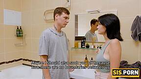 busty russian girl scolds stepbro then rides his cock taboo 😏