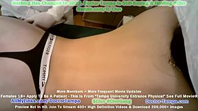 Doctor, examine this shy student's shaved pussy, says nurse Stacy in Tampa hospital