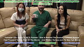 Doctor, examine this shy student's shaved pussy, says nurse Stacy in Tampa hospital