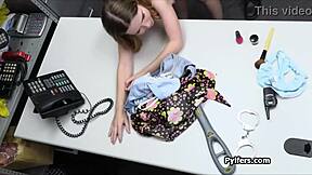 Teen Thief Licked and Fucked Hard in Office Burglary