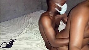 Petite rides big black cock in doggystyle creampie