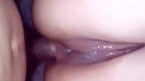 filling my latina girlfriend's ass with cum, legs over shoulders