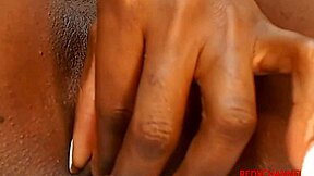 Petite Ebony BBW Gets Huge Creampie In Threesome With Milf