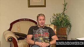 Blondes love dick! Petite porn casting girl Nicole Ray takes huge dick.