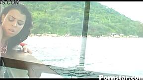 jordana fox gets a facial cumshot on the boat