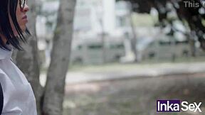 shy 18yo skips class, caught by huge cock stranger?