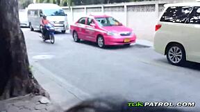 Ever seen a teen get a close-up rimjob from Tuk Patrol driver?