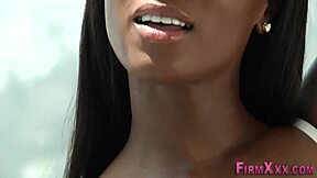 Black teen babe in lingerie gets her tight ass pounded hard by a stranger
