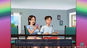 in summertime saga 11, she rides a monster dildo to orgasm