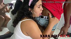 I did a wild trio with my pregnant stepmom, riding hard