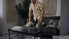 Intense hardcore blowjob with petite teens and big asses