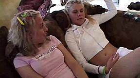 Little summer gets naked with girlfriends in softcore threesome