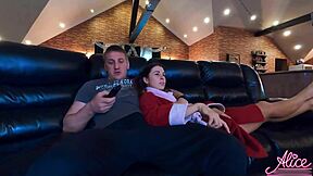 Busty Babe Sucks Cock Hard! Pussy Pounded!