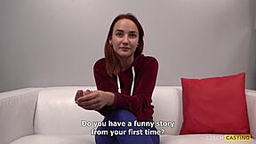 czech casting features lili sommer, redhead bent over for european sex