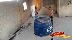 Roughly Fucking The Fat Married Woman's Ass On The Terrace!