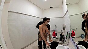 I love this Jade cosplay girl having sex in the bathroom on Halloween