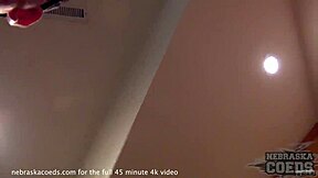 Nervous college student strips naked on camera for first time.