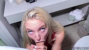 how does that tall petite blonde get fucked in the bathroom by her big dick bf?