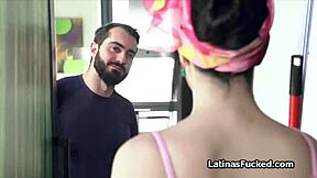 Is This Latina Cleaning Lady Worth Extra Pay For Her Blowjob Skills?