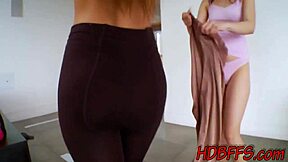 Redhead teen 18+ takes pole 😏