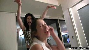 At pajama party, girl with glasses gets pounded. Want to watch?