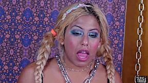 Olive Skinned Sub Teen Bound In Bdsm Fetish, Sucking Cock And Choking