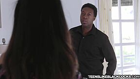 small tits babe rides rock hard bbc reverse cowgirl after bj