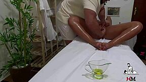 Feeling the intense pleasure in a real tantric massage session.