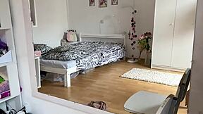 why is this fit babe so in love with her reflection while playing with her tight pussy?