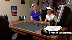 Principal fucks thief & her stepmom to let things go