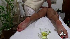 Feeling the intense pleasure in a real tantric massage session.