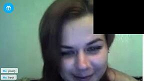 Blonde Tannya and chubby Annica rip clothes on webcam