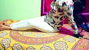 Passionate fucking makes village school girl's pussy wet.