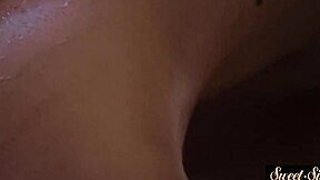 Classy ebony teen doggystyled in bathroom, fantasy roleplay