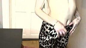 I am a skinny teen playing with red dildo in the kitchen for full video