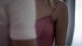 teacher subtly blackmails skinny teen for a fuck