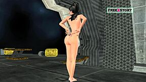 animated indian girl poses and masturbates