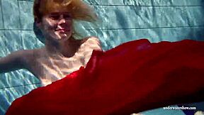 Lucie, why are you swimming naked underwater in the pool?