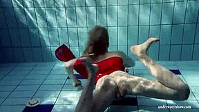 Lucie, why are you swimming naked underwater in the pool?